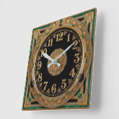 Art Deco Quadratische Wanduhr (Winkel)