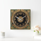 Art Deco Quadratische Wanduhr (Zuhause)