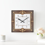 Art Deco Quadratische Wanduhr (Zuhause)