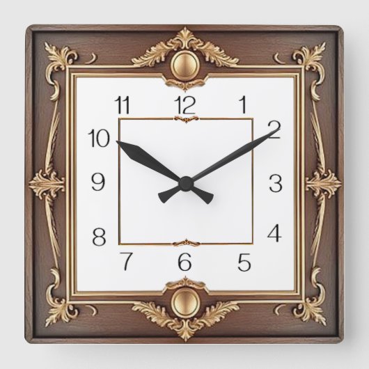 Art Deco Quadratische Wanduhr (Vorderseite)