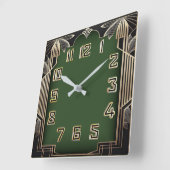 Art Deco Quadratische Wanduhr (Winkel)