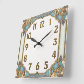 Art Deco Quadratische Wanduhr (Winkel)