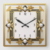 Art Deco Quadratische Wanduhr (Vorderseite)