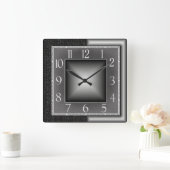 Art Deco Quadratische Wanduhr (Zuhause)