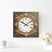 Art Deco Quadratische Wanduhr (Zuhause)