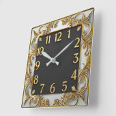 Art Deco Quadratische Wanduhr (Winkel)