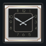 Art Deco Quadratische Wanduhr<br><div class="desc">Großartiges Uhrendesign. Du wirst es wie andere Liebe bekommen. Sie können dieses Design auch für andere Produkte verwenden, die Sie mögen, oder Ihren Text anpassen und hinzufügen. Folgen Sie mir für mehr. Vielen Dank. Ich wünsche Ihnen einen schönen Tag.</div>