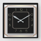 Art Deco Quadratische Wanduhr (Vorderseite)