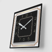 Art Deco Quadratische Wanduhr (Winkel)