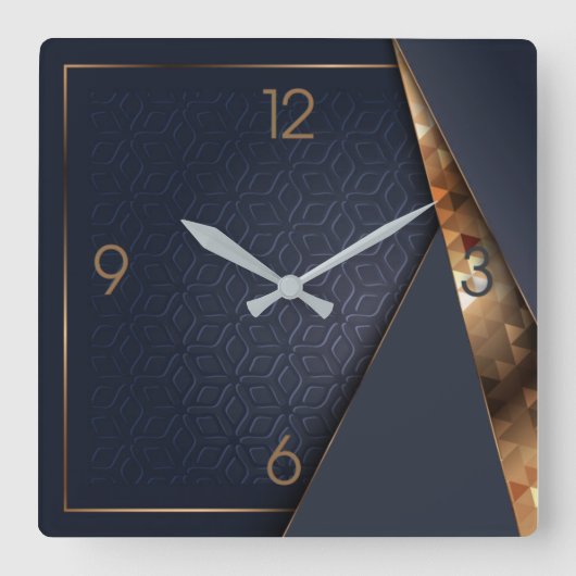 Art Déco Quadratische Wanduhr (Vorderseite)
