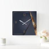 Art Déco Quadratische Wanduhr (Zuhause)