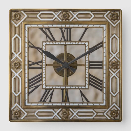 Art Deco Quadratische Wanduhr (Vorderseite)