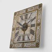 Art Deco Quadratische Wanduhr (Winkel)
