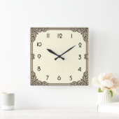 Art Déco Quadratische Wanduhr (Zuhause)