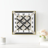 Art Deco Quadratische Wanduhr (Zuhause)