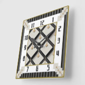 Art Deco Quadratische Wanduhr (Winkel)