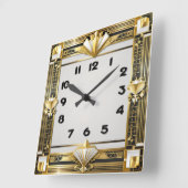 Art Deco Quadratische Wanduhr (Winkel)