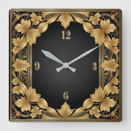 Art Deco Quadratische Wanduhr