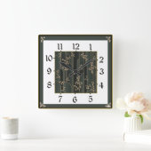 Art Deco Quadratische Wanduhr (Zuhause)