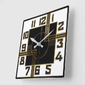 Art Deco Quadratische Wanduhr (Winkel)