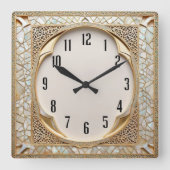 Art Deco Quadratische Wanduhr (Vorderseite)