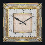 Art Deco Quadratische Wanduhr<br><div class="desc">Great clock design. You will love it like others. Be free to use this design for other product you like or to customize and add your text. Follow me for more. Thank you. Have a nice day.</div>