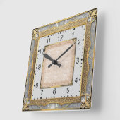 Art Deco Quadratische Wanduhr (Winkel)