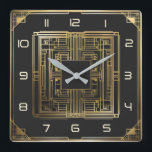 Art Deco Quadratische Wanduhr<br><div class="desc">Großartiges Uhrendesign. Du wirst es wie andere Liebe bekommen. Sie können dieses Design auch für andere Produkte verwenden,  die Sie mögen,  oder Ihren Text anpassen und hinzufügen. Folgen Sie mir für mehr. Vielen Dank. Ich wünsche Ihnen einen schönen Tag.</div>