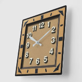 Art Deco Quadratische Wanduhr (Winkel)