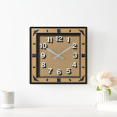 Art Deco Quadratische Wanduhr (Zuhause)