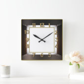 Art Deco Quadratische Wanduhr (Zuhause)