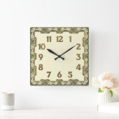 Art Deco Quadratische Wanduhr (Zuhause)