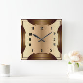 Art Deco Quadratische Wanduhr (Zuhause)