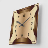 Art Deco Quadratische Wanduhr (Winkel)