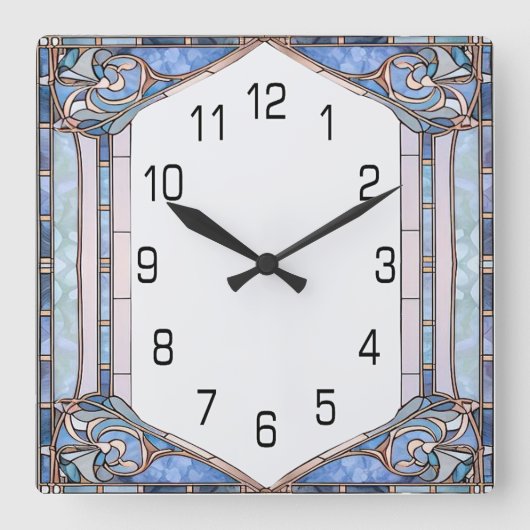 Art Deco Quadratische Wanduhr (Vorderseite)