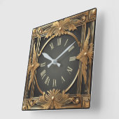 Art Deco Quadratische Wanduhr (Winkel)