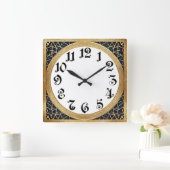 Art Deco Quadratische Wanduhr (Zuhause)