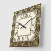 Art Deco Quadratische Wanduhr (Winkel)