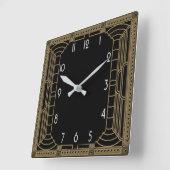 Art Deco Quadratische Wanduhr (Winkel)