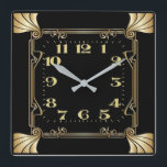 Art Deco Quadratische Wanduhr<br><div class="desc">Großartiges Uhrendesign. Du wirst es wie andere Liebe bekommen. Sie können dieses Design auch für andere Produkte verwenden,  die Sie mögen,  oder Ihren Text anpassen und hinzufügen. Folgen Sie mir für mehr. Vielen Dank. Ich wünsche Ihnen einen schönen Tag.</div>