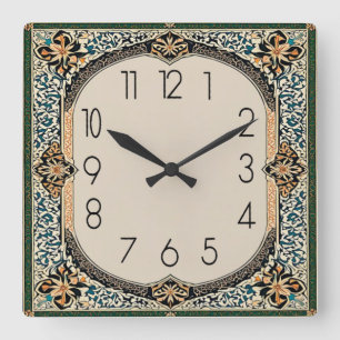 Art Deco Quadratische Wanduhr