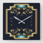 Art Deco Quadratische Wanduhr (Vorderseite)