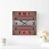 Art Deco Quadratische Wanduhr (Zuhause)