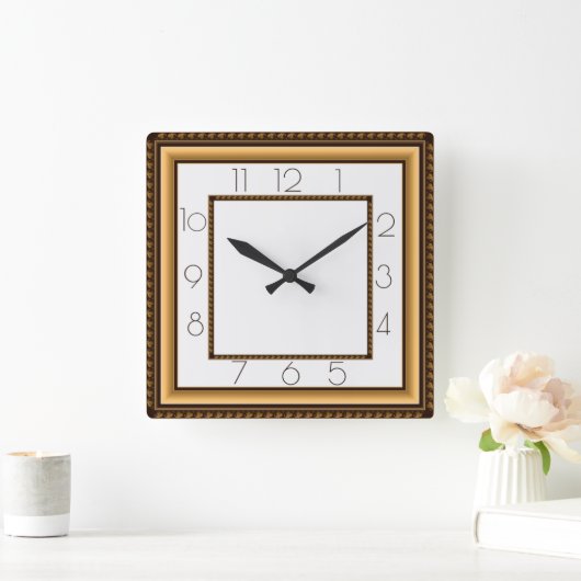 Art Deco Quadratische Wanduhr (Zuhause)