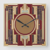 Art Deco Quadratische Wanduhr (Vorderseite)