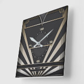 Art Deco Quadratische Wanduhr (Winkel)
