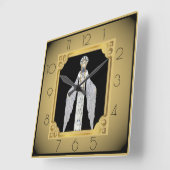 Art Deco Quadratische Wanduhr (Winkel)