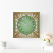 Art Deco Quadratische Wanduhr (Zuhause)