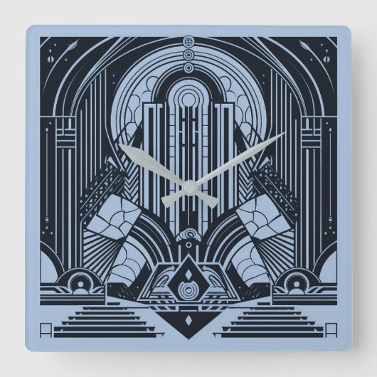Art Deco Quadratische Wanduhr (Vorderseite)