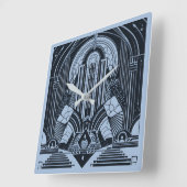 Art Deco Quadratische Wanduhr (Winkel)